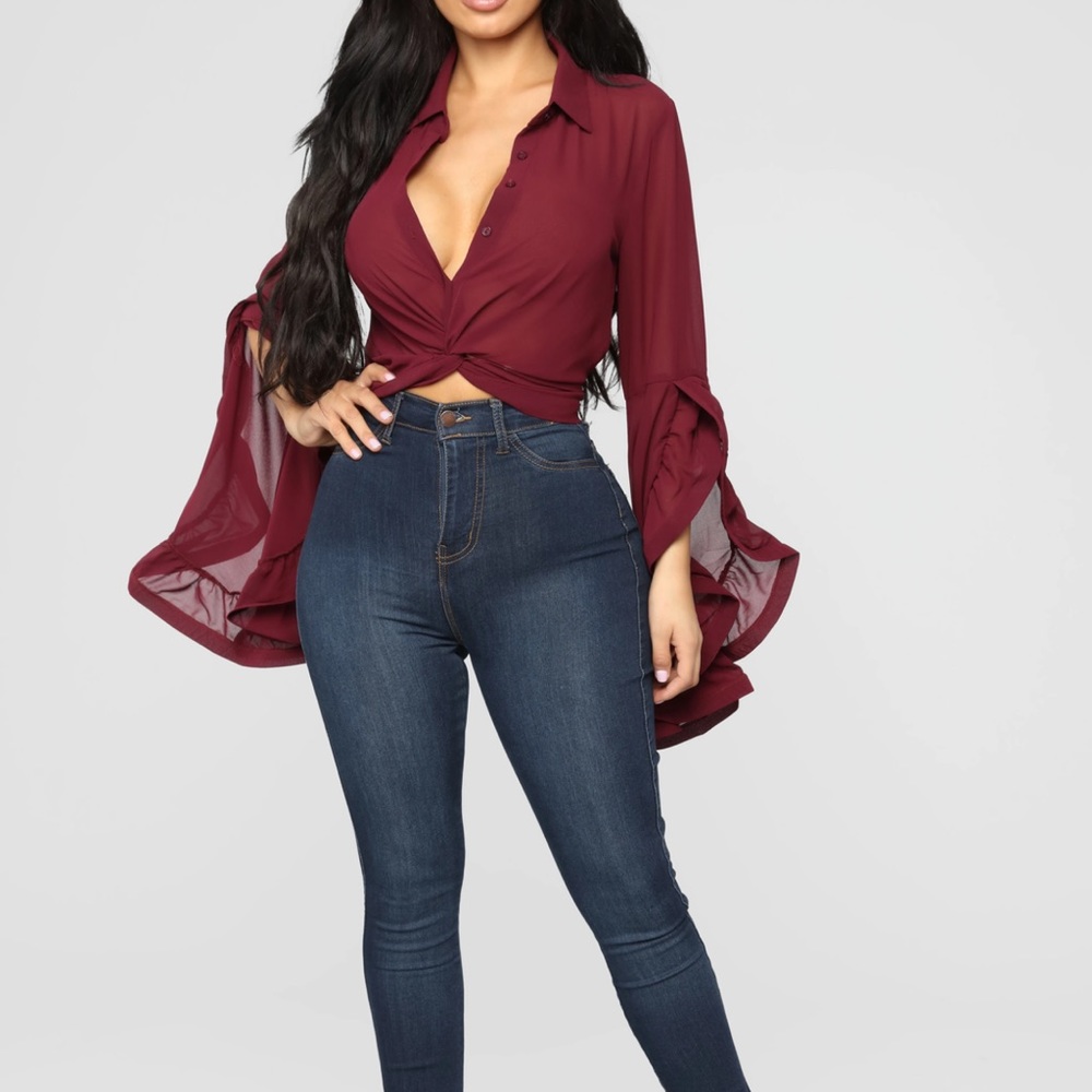 Fashion Nova Bell Sleeve Around Top - NWT